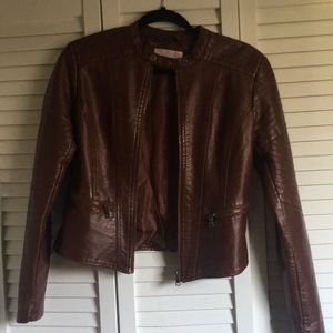 Brown faux leather jacket